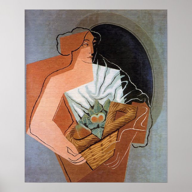 Affiche Femme avec panier, par Juan Gris (Devant)