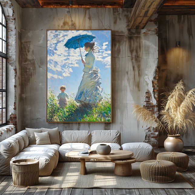Affiche Femme avec parasol et enfant - Art impressionniste (Créateur téléchargé)