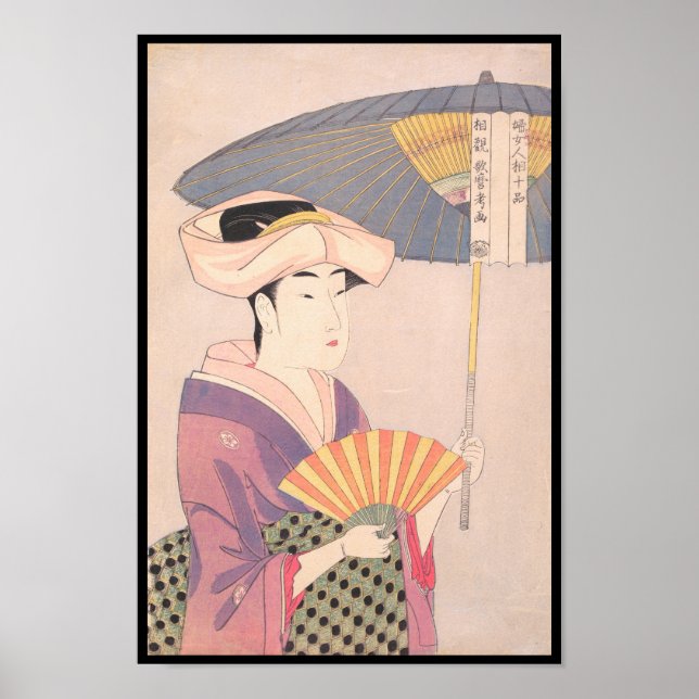 Affiche Femme avec Parasol Kitagawa Utamaro femme japonais (Devant)