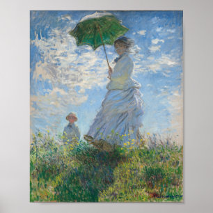 Affiche femme avec parasol madame monet et son fils