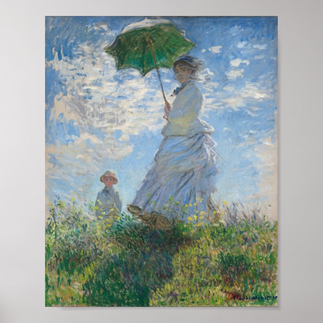 Affiche femme avec parasol madame monet et son fils (Devant)