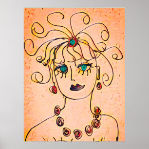 Affiche Femme avec un collier