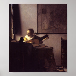 Affiche Femme avec un luth