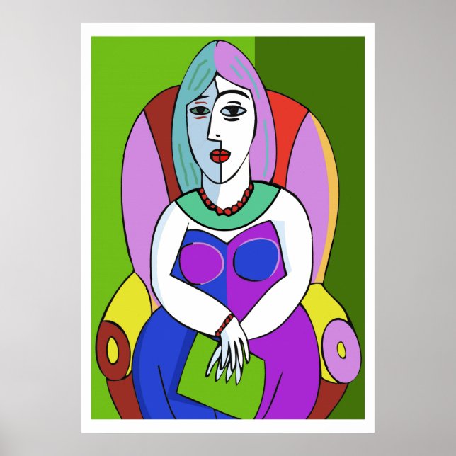 Affiche Femme avec une tablette (Devant)