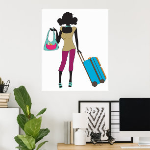 Affiche Femme Avec Une Valise