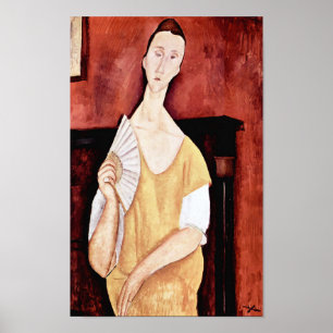 Affiche Femme avec ventilateur, Modigliani