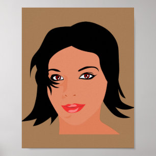 Affiche femme beau visage jolie fille