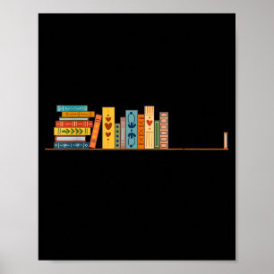 Affiche Femme bibliophile lisant des romans de fiction Bib