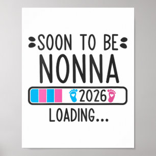 Affiche Femme Bientôt Nonna 2026 Chargement De Grossesse A