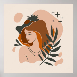 Affiche Femme Boho Étoiles