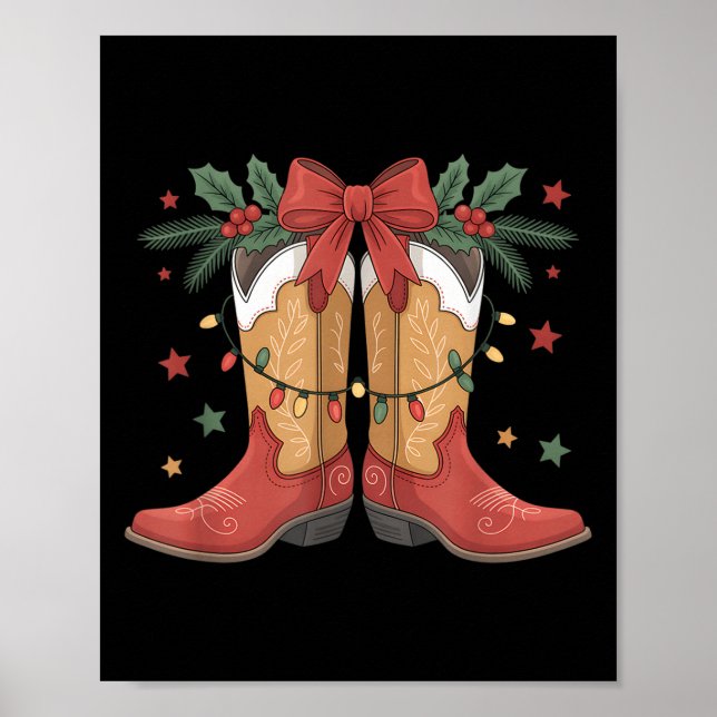Affiche Femme Boot Occidentale Feux de Noël Pays Femmes (Devant)