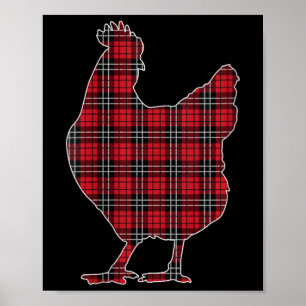 Affiche Femme Buffle rouge Plaid Chicken Correspondant Fam