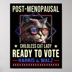Affiche Femme Chatte Sans Enfant Après La ménopause Prête