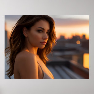 Affiche Femme chaude sur le toit