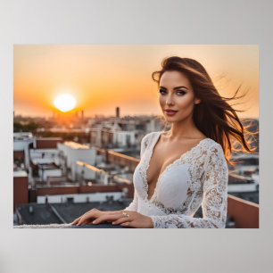 Affiche Femme chaude sur le toit