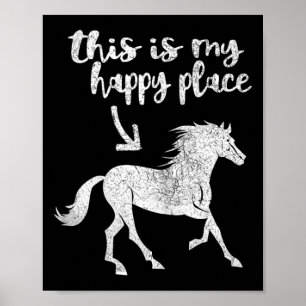 Affiche Femme Cheval Cute Riding Tee - Horseback Happy Pla