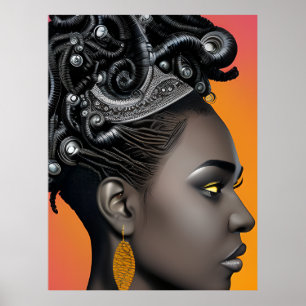Affiche Femme chrétienne noire melanin sista fille magie e