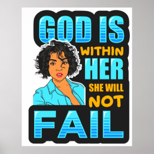 Affiche Femme chrétienne noire melanin sista fille magie e