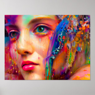 Affiche Femme colorée