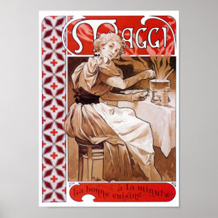 Affiche Femme Cuisinant, Alphonse Mucha
