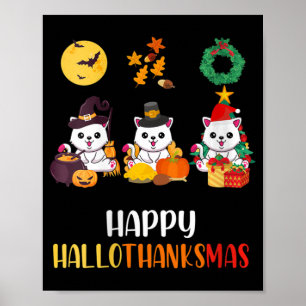 Affiche Femme Cute Kitten Halloween Chat Noël Joyeux H