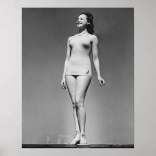 Affiche Femme dans le maillot de bain