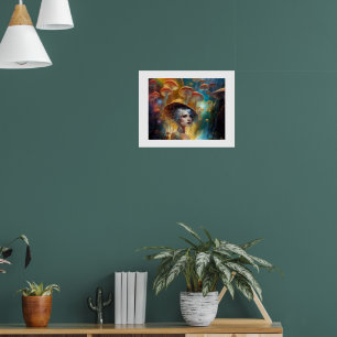 Affiche Femme dans un imaginaire magique forêt de champign