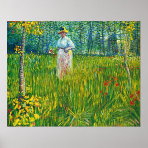 Affiche Femme dans un Jardin (van Gogh)