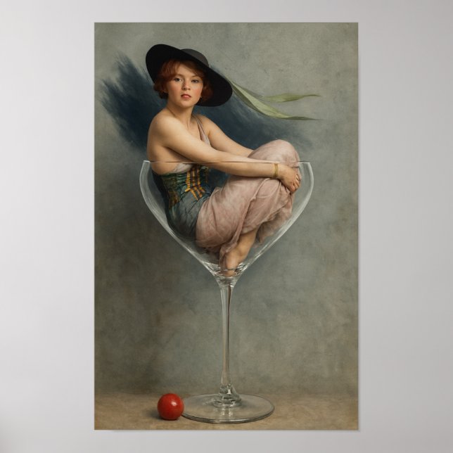 Affiche Femme dans un verre à Martini (Devant)