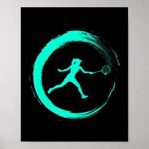 Affiche Femme de badminton fille sport passe-temps cercle
