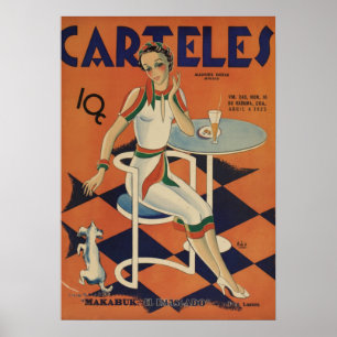 Affiche Femme de café Carteles vintage des années 1920