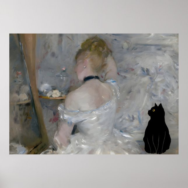 Affiche Femme de chat Morisot à la Pop de sa Toilette (Devant)