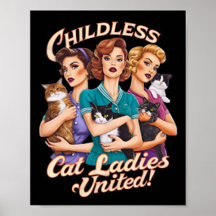 Affiche Femme de chat sans enfant United