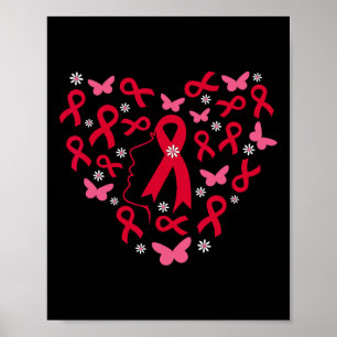 Affiche Femme de cœur de soutien guerrier du cancer du san