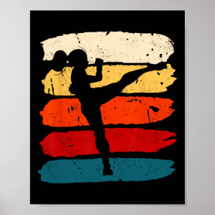Affiche Femme de kickboxing Kickboxeuse Karaté Boxe Combat