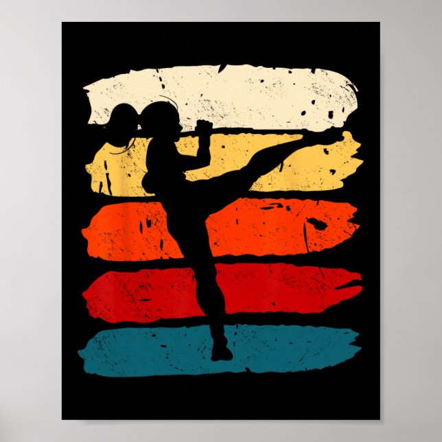 Affiche Femme de kickboxing Kickboxeuse Karaté Boxe Combat (Devant)