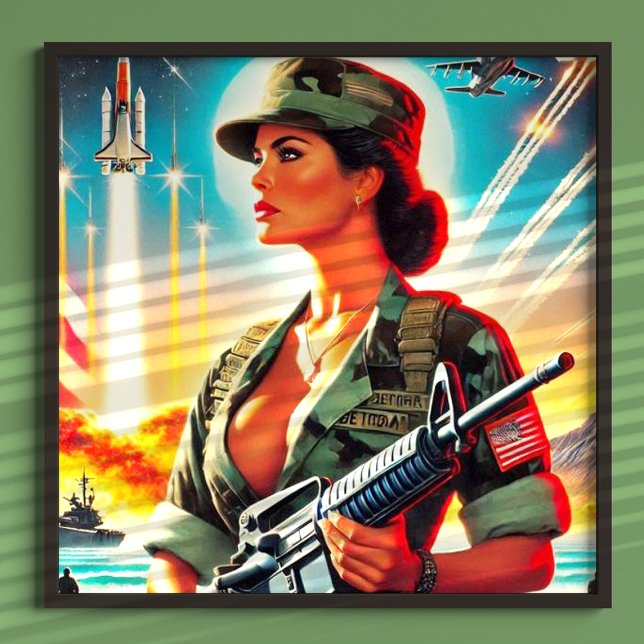 Affiche Femme de l'armée vintage (Créateur téléchargé)