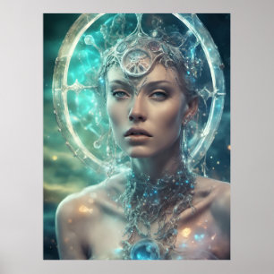 Affiche Femme de l'espace Belle Scifi