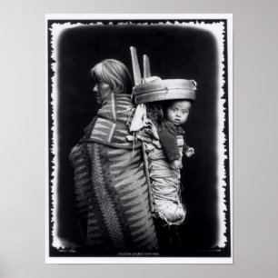 Affiche Femme de Navajo rapportant une papoose sur elle