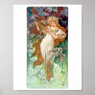 Affiche Femme de printemps Personnalisée 1896 Alphonse Muc