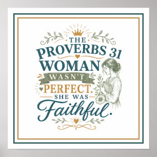 Affiche Femme de Proverbes 31 Pas Parfaite Citation Bibliq