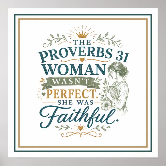 Affiche Femme de Proverbes 31 Pas Parfaite Citation Bibliq (Devant)