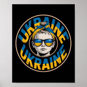 Affiche Femme de style rétro ukrainien Graphisme Fierté cu