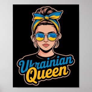 Affiche Femme de style rétro ukrainien Graphisme Fierté cu