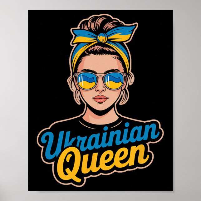 Affiche Femme de style rétro ukrainien Graphisme Fierté cu (Devant)