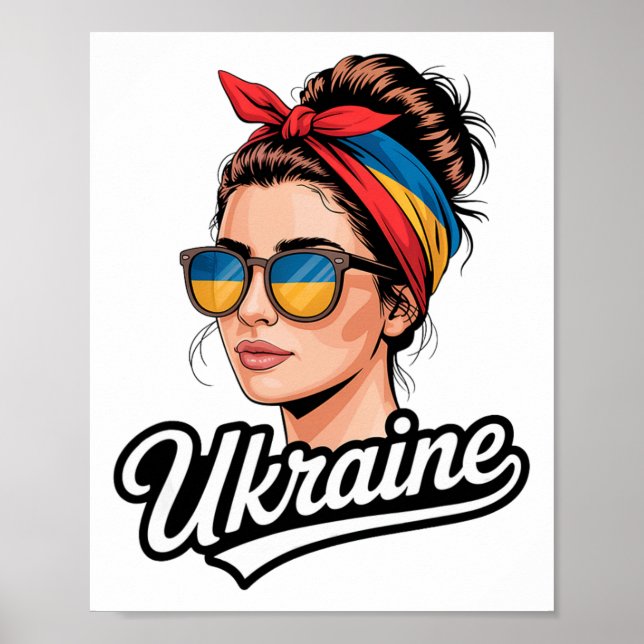 Affiche Femme de style rétro ukrainien Graphisme Fierté cu (Devant)