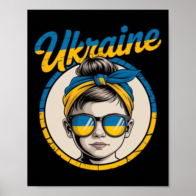 Affiche Femme de style rétro ukrainien Graphisme Fierté cu (Devant)
