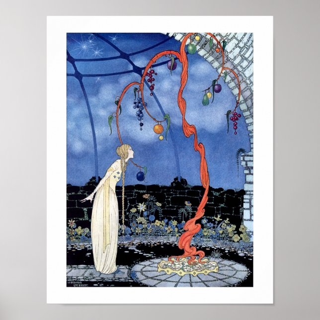 Affiche Femme debout devant un arbre étrange (Devant)