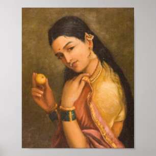 Affiche Femme Détenant Un Fruit Par Raja Ravi Varma