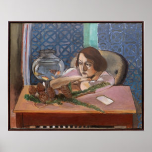 Affiche Femme devant un aquarium Matisse